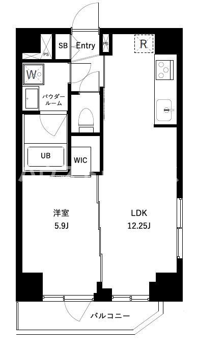 オーキッドレジデンス上野稲荷町II(1LDK/7階)の間取り写真