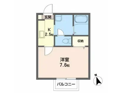 RAFFINE(1K/2階)の間取り写真