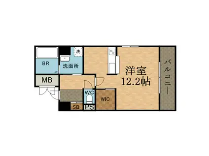 茜苑レジデンス(ワンルーム/1階)の間取り写真