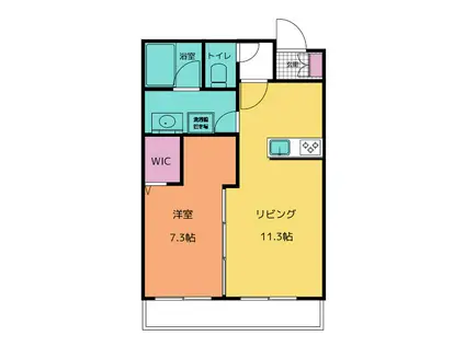 リオリエント大垣西(1LDK/1階)の間取り写真