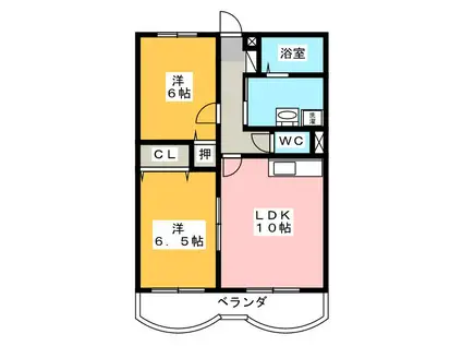 マ・メゾン(2LDK/2階)の間取り写真