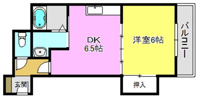 城南ビル(1DK/2階)の間取り写真