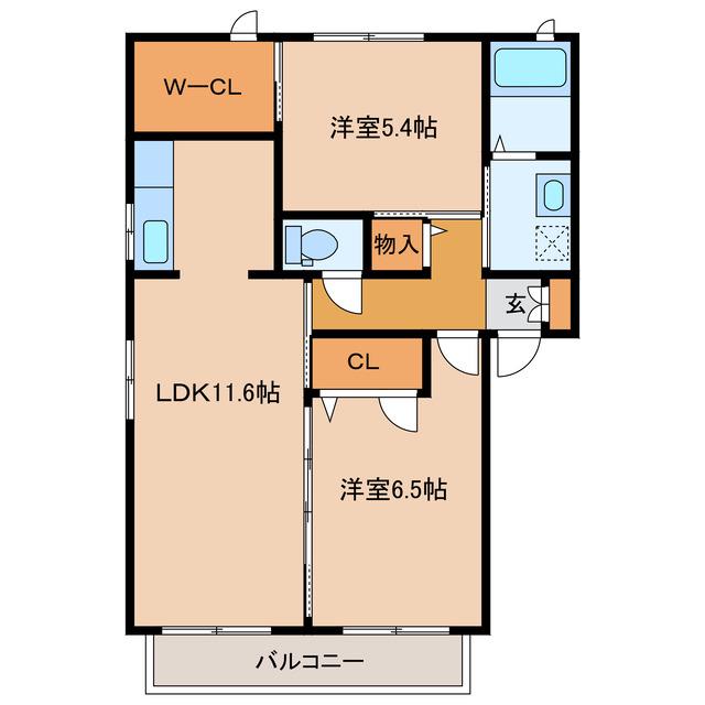 サニーマサ(2LDK/1階)の間取り写真