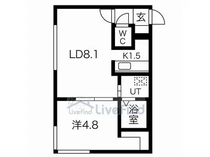 LIFE (1LDK/3階)の間取り写真