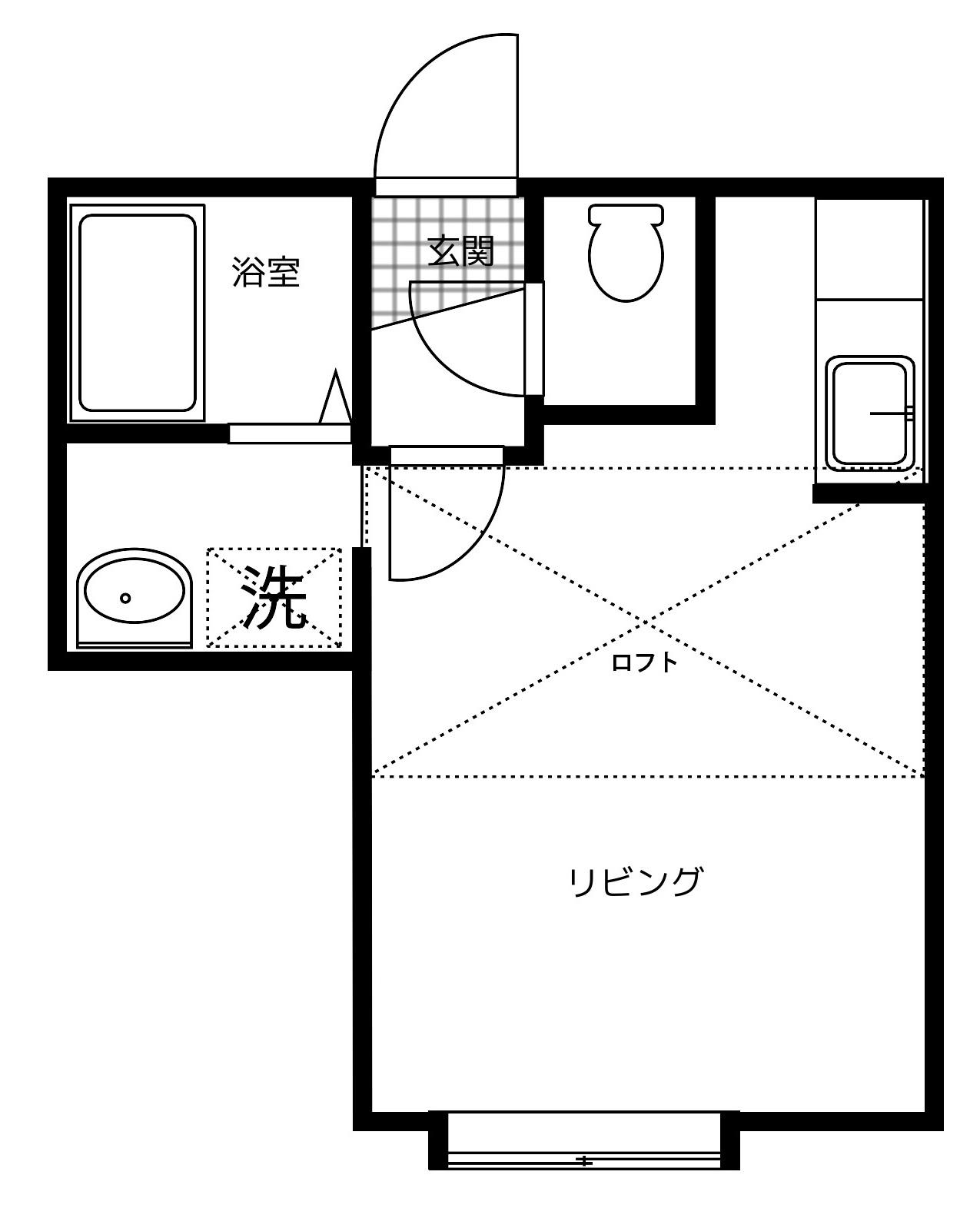 RIVER TOWN(1K/2階)の間取り写真