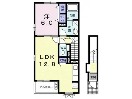 サンフィールド玉津(1LDK/2階)の間取り写真