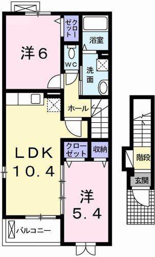 シン.シン.ハウスD(2LDK/2階)の間取り写真