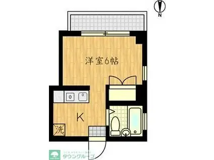 イエローリボン(1K/3階)の間取り写真