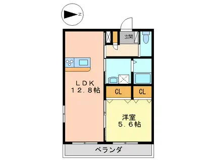 クレールメゾン(1LDK/1階)の間取り写真