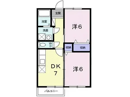 ニューエルディムMINAMI(2DK/2階)の間取り写真