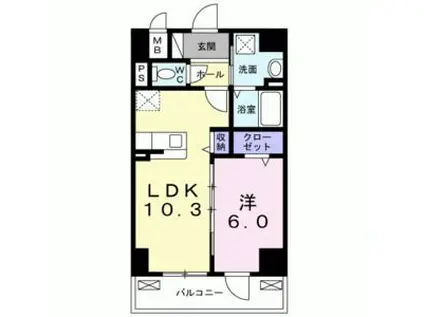 リエート 尾浜(1LDK/5階)の間取り写真