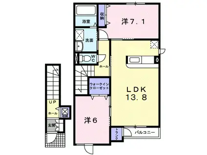 モルエランウィンズB(2LDK/2階)の間取り写真