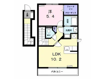 グレイス(1LDK/2階)の間取り写真