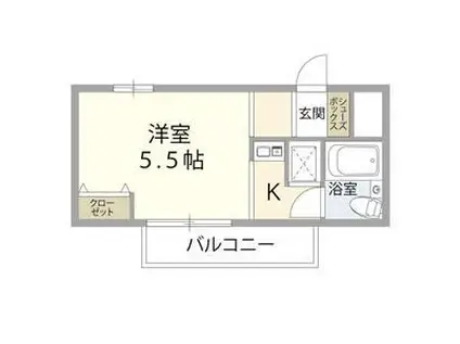 グランピア歌島(ワンルーム/2階)の間取り写真