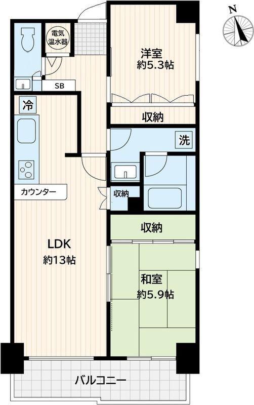 アミ浜田山(2LDK/1階)の間取り写真