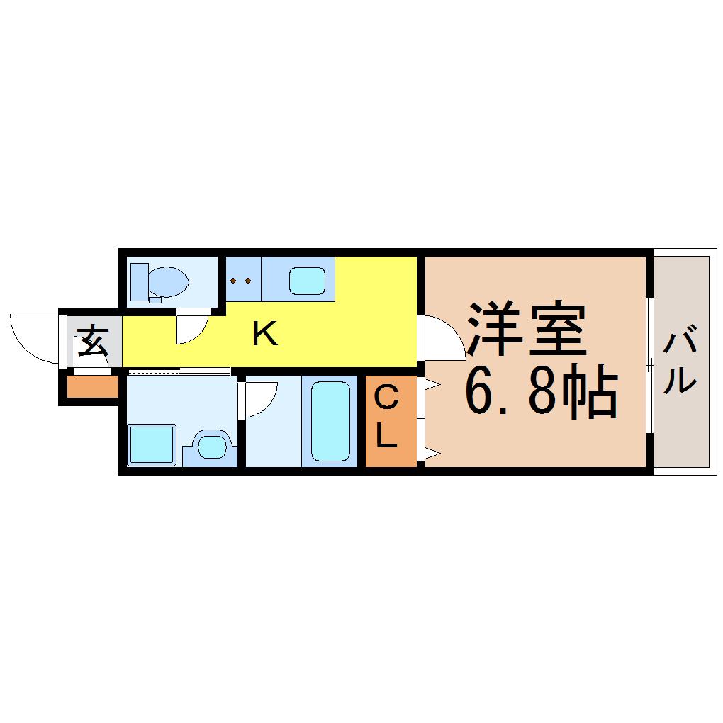 MELIV桜山(1K/3階)の間取り写真