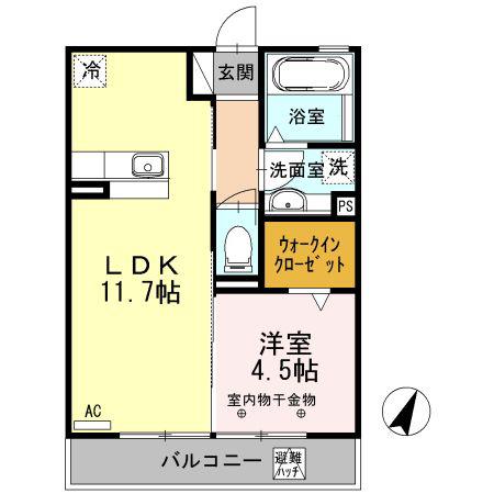 PORT MARK(1LDK/3階)の間取り写真