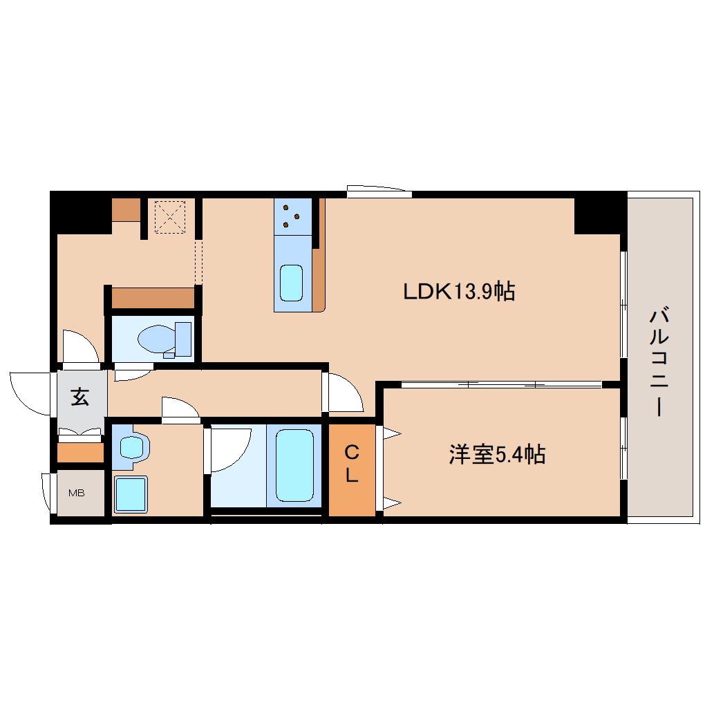 SAIDAIJI TERRACE(1LDK/6階)の間取り写真