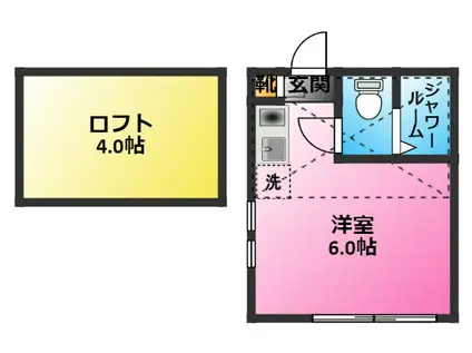さくら元住吉(ワンルーム/1階)の間取り写真