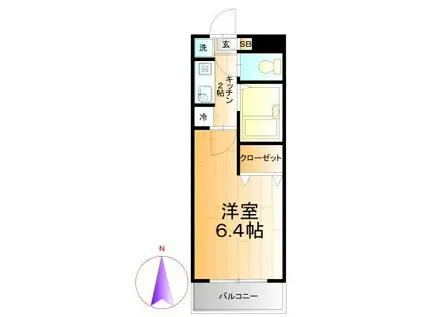 ミリアビタNO.2(1K/5階)の間取り写真