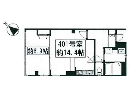 リーヴェルステージ横浜グラシア(1LDK/4階)の間取り写真