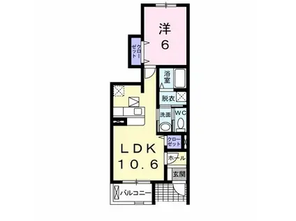 カルムメゾン(1LDK/1階)の間取り写真