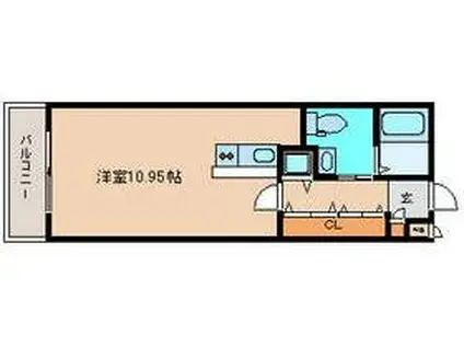 アリビオ北巽(ワンルーム/4階)の間取り写真