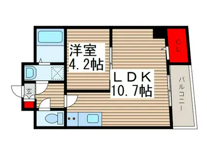 グラントレス松戸(1LDK/1階)の間取り写真