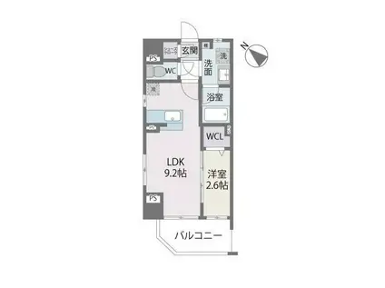 BLANCCIEL六本松(1LDK/7階)の間取り写真