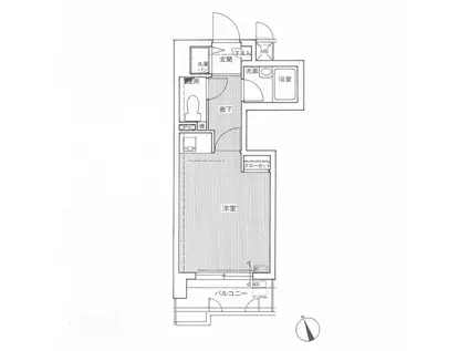 ライオンズマンション六本松第3(ワンルーム/1階)の間取り写真