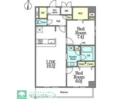 新栄アイサンメゾン(2LDK/8階)の間取り写真