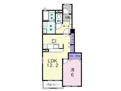 セレーノ・パラッツオ(1LDK/1階)の間取り写真