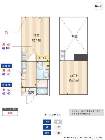 グレイスウッド武蔵中原(1K/2階)の間取り写真