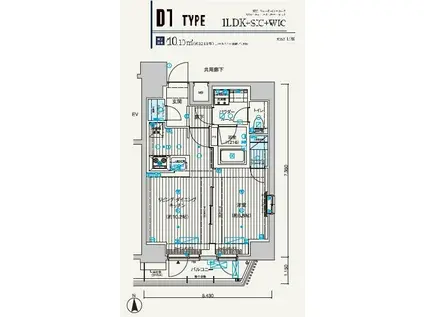 メインステージ元浅草III(1LDK/9階)の間取り写真
