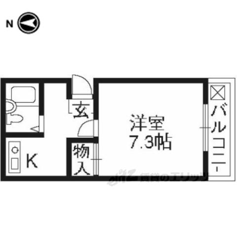 コスモハイツ大心院(1K/1階)の間取り写真