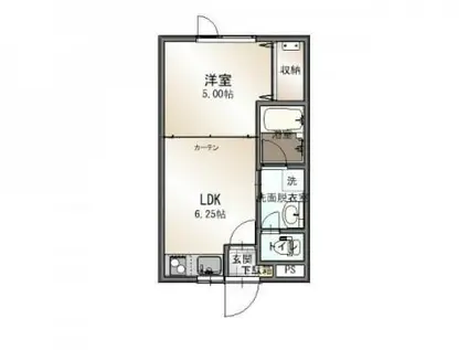 あっとほーむ1(1DK/2階)の間取り写真