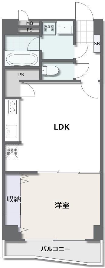 PRESENCE(1LDK/2階)の間取り写真