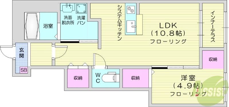 ソレイユⅡ(1LDK/1階)の間取り写真