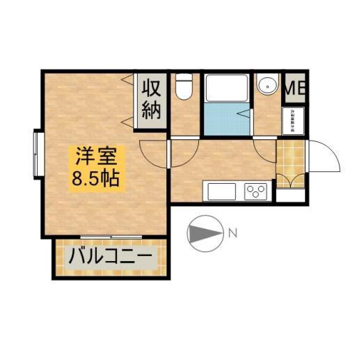 サンパティーク(1K/1階)の間取り写真
