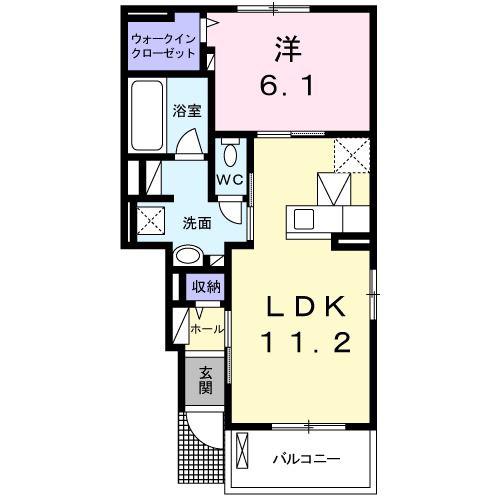 クワイエットハイツE(1LDK/1階)の間取り写真
