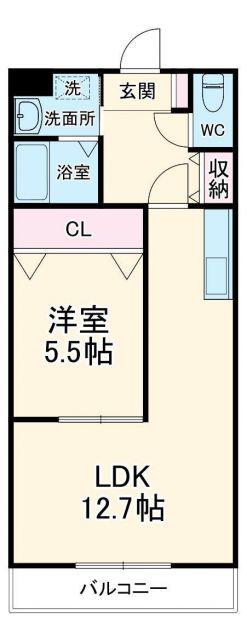 ガーデンコート六軒(1LDK/2階)の間取り写真