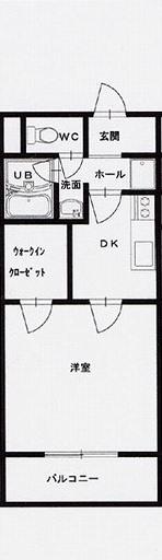 DIペランギ(ワンルーム/1階)の間取り写真
