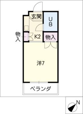 コーポろくえん1R(1K/3階)の間取り写真