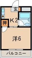 ラフィーネ津門(1K/3階)の間取り写真