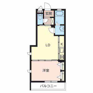 シャーメゾンアプローズ(1LDK/3階)の間取り写真