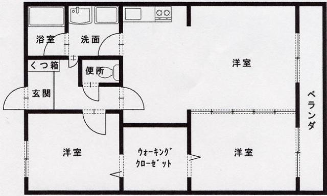 パークサイドレジデンス(2LDK/3階)の間取り写真