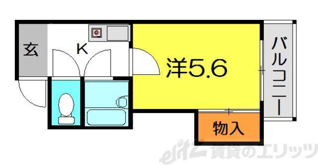 エスペリアー小松(1K/2階)の間取り写真
