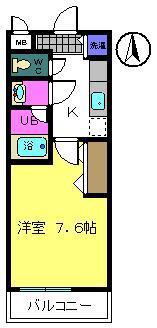 フジパレス 中道(1K/2階)の間取り写真