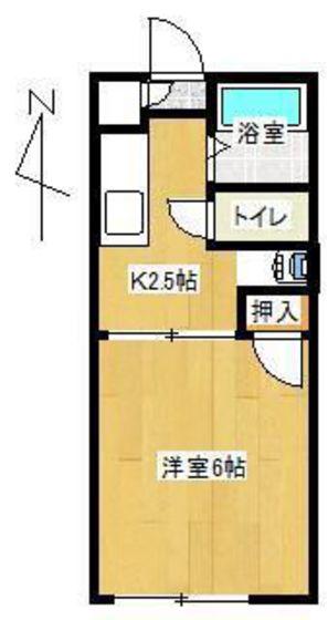 コーポつしま(1K/2階)の間取り写真