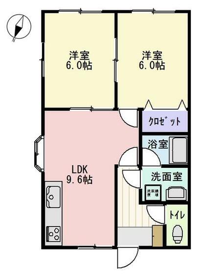 ハイムロゼ(2LDK/1階)の間取り写真